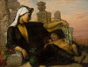 Elisabeth Jerichau Baumann Egyptian Fellah woman with her child oil painting artist